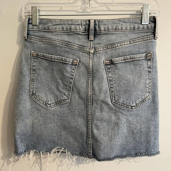 Forever 21 Small Jean Skirt Blue Distressed Mini Boho Hippie Grunge Cott… - Picture 3 of 5